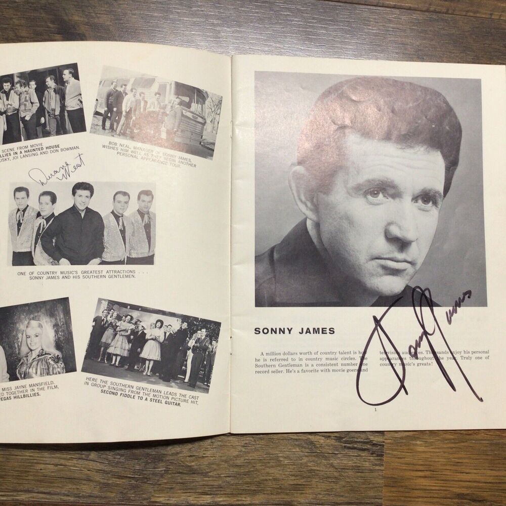 Golden Country Stars Booklet With Sonny James Autographed Picture